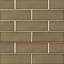 Handcrafted Taupe 4x12 Glazed Ceramic Subway Tile for Backsplash Walls