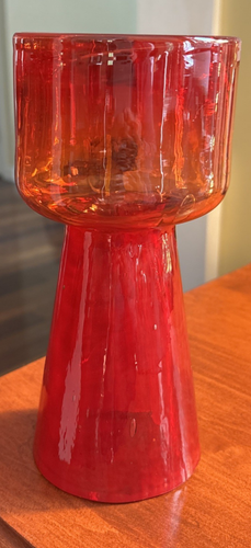Crate and Barrel DIAZ Red Amberina 8" Candle Holder Pillar MCM Mexico. - Picture 4 of 9