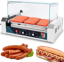 Electric Hot Dog 7 Roller Machine Household Indoor Sausage 18 Hotdog Roller Gril