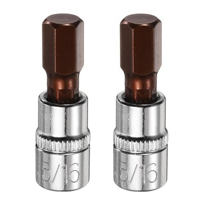 2pcs 5/16'' Hex Bit Socket 1/4'' Square Drive SAE Extension Impact Bit