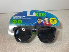 Speedo Kids Sunglasses Polarized UV400 No-Slip Black Green Age 3 New