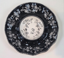 Temp-tations Floral Lace Black & White Chip and Dip Serving Platter Set Stonewar