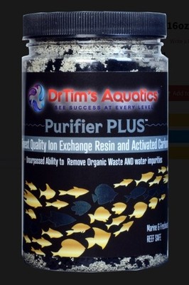 Dr Tims Aquatics Purifier Plus 16 oz Exchange Resin Carbon Filter Media DT-896