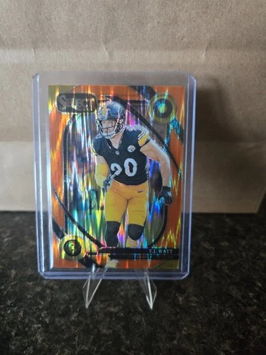 TJ WATT - 2024 Panini Select ORANGE SHOCK PRIZM Club Level #294 - STEELERS