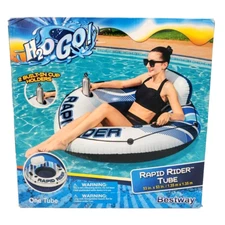 H2OGO! 53" Rapid Rider Single River Tube w/ 2 Built-In CUP Holder + Water Blastr