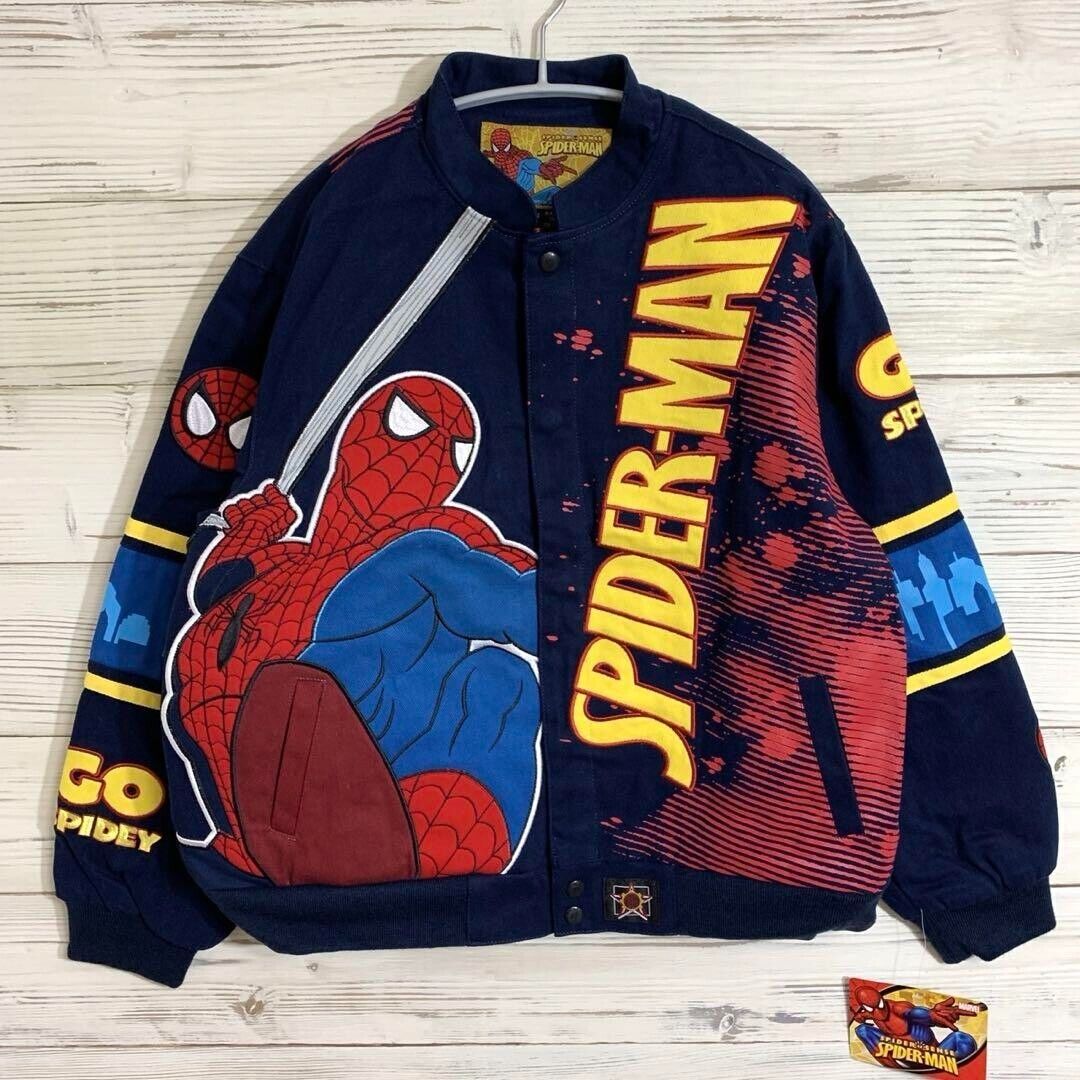 jh Design MARVEL Spider-Man Racing Jacket Navy Youth Size jh Design MARVEL Spider-Man Racing Jacket Navy Youth Size
