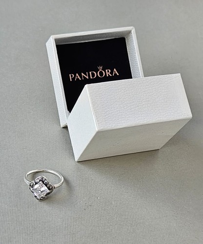 Pandora Crystallized Floral Fancy Ring CZ Sterling 925 Size7 or 54 - 190966CZ