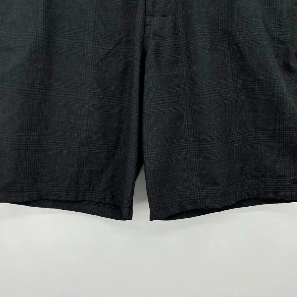 Pantalones Cortos O'Neill Para Hombre Talla 34 Negro Chino Frente Plano Mosca Cremallera Estampado a Cuadros 10" Foto 3 de 4