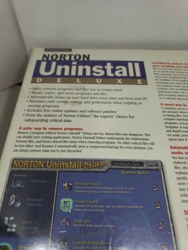 Norton Uninstall Deluxe by Symantec 1997 factory sealed - Photo 5/10