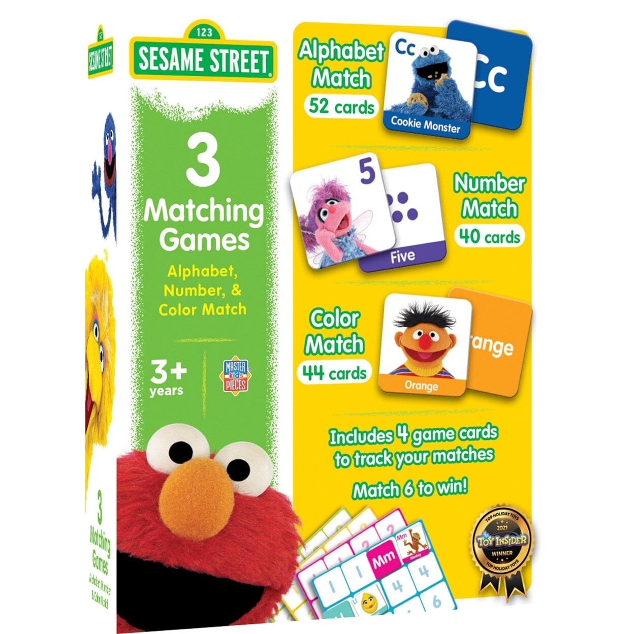 Sesame Street 3-In-1 Matching Game Educational Fun For Kids Ages 3+