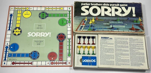 Parker Brothers SORRY Board Game Vintage 1972 Complete