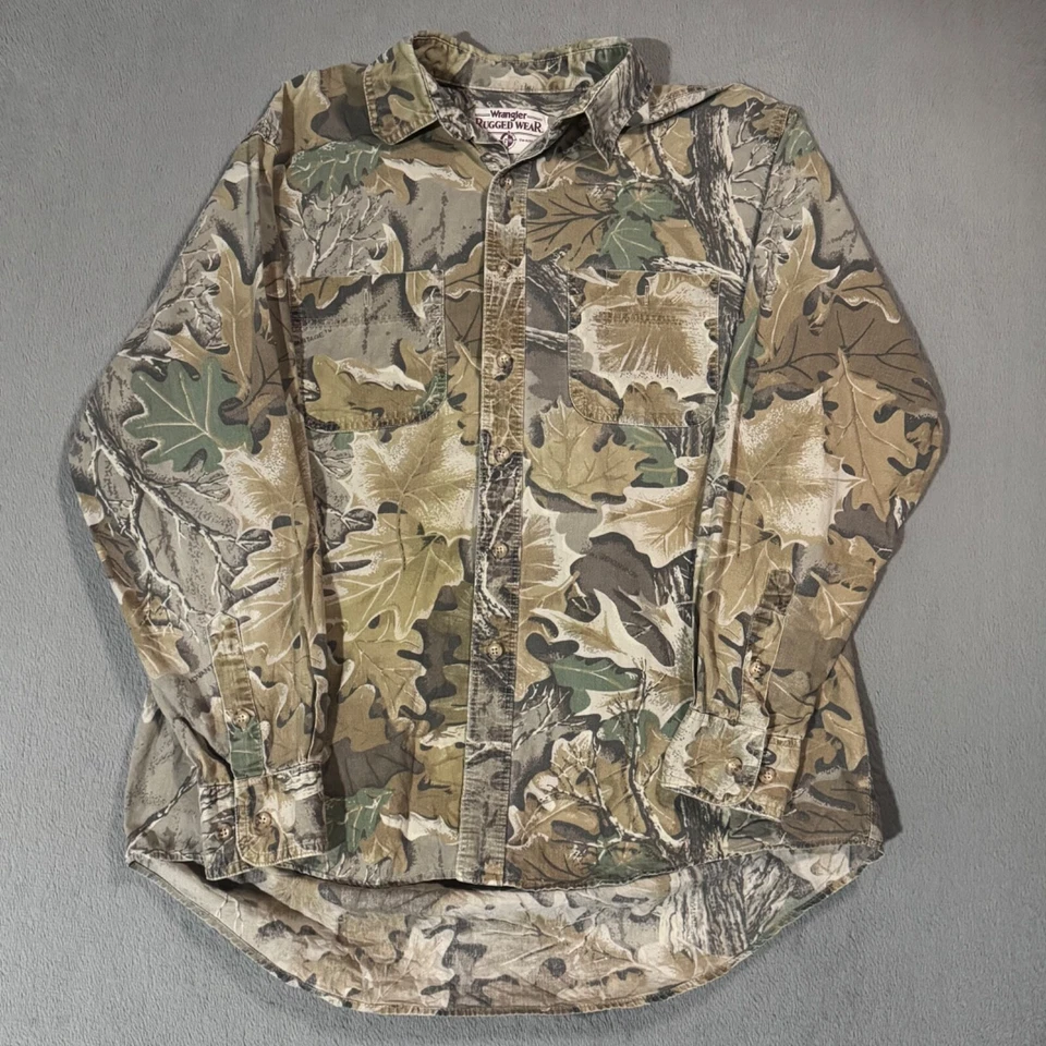 Wrangler Camuflaje AOP De Colección EE. UU. Caza Manga Larga Sudadera Franela Camiseta XL Foto 4 de 4