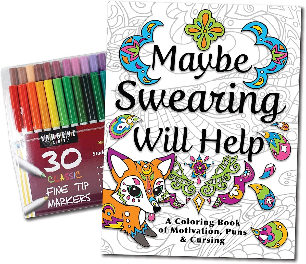 Maybe Swearing Will Help Adult Coloring Book Set - Coloring Books for Adults Rel