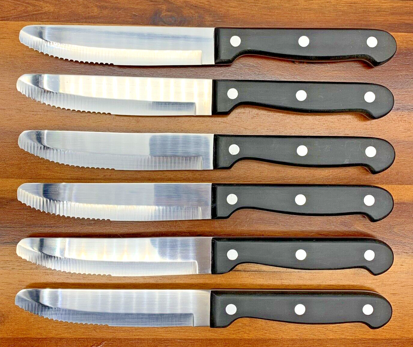 Set of 6 Full Tang Serrated Steak Knives 10