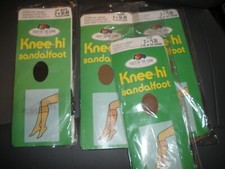 Vintage Lot of 4 NEW Fruit of the Loom Knee Hi Sandalfoot Toe Fits 8.5"-11"