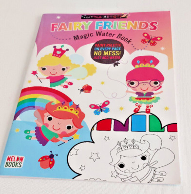 MAGIC WATER BOOK ''FAIRY FRIENDS'' PAINT PALETTE on PAGES NO MESS JUST ADD WATER