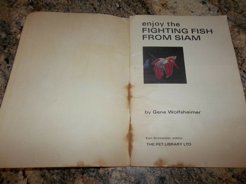 Enjoy the Fighting Fish from Siam, Paperback, 1967, English - The Pet Library - Picture 2 of 9