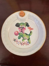 France Porcelain Child Baby Food Warming Hot Water Bowl Plate Vintage