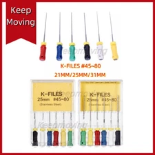 Dental Endo Root Canal Files Stainless Steel K-Files Hand Use 21mm /25mm/31mm