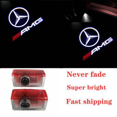 2X AMG LED Door Projector Puddle Courtesy Lights For Mercedes-Benz GLA GLE GLS