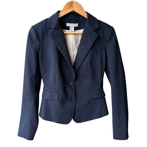 H&M Blazer Coat Jacket Outerwear Women Size 6 Blue Business Workwear Cocktail - 第 1/5 張圖片