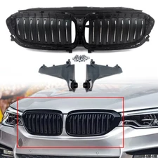 For BMW G30 2017-20 Black+Chrome Front Upper Radiator Grille Active Air Shutter