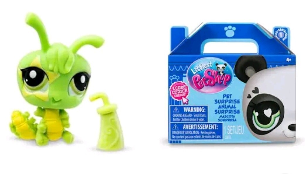Littlest Pet Shop Series 1 G7 #6 Green Yellow Star Caterpillar New