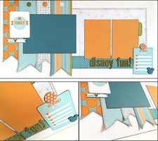 Mickey "DISNEY FUN " layout Premade Scrapbook page Disneyland Disney World DD