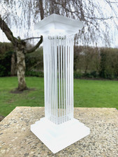 GORGEOUS Heavy Glass & Frosted Glass Candle Holder Stick / Holders 20 cms tall