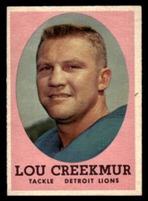 1958 TOPPS LOU CREEKMUR DETROIT LIONS #81 EX X9792
