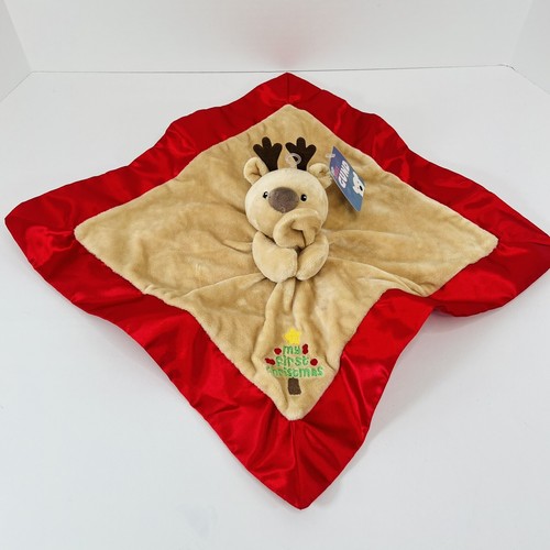 Baby Gund My First Christmas Reindeer Plush Lovey Security Blanket Satin Deer - Picture 2 of 6