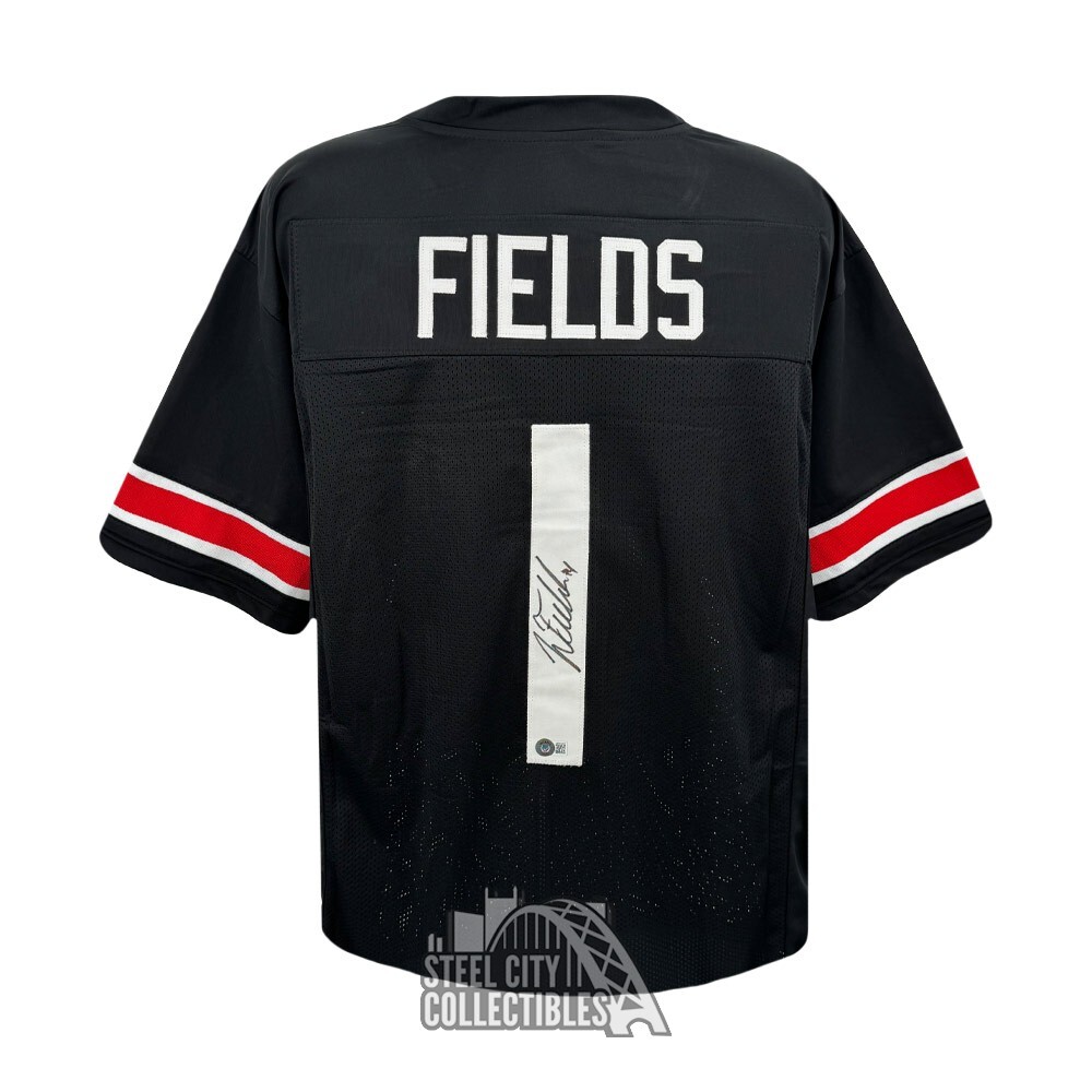 Justin Fields Autographed Signed Ohio State Custom Black Football Jersey - BAS 