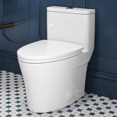 One Piece Toilet Small Powerful Siphon Flushing for Small Bathroom Standard
