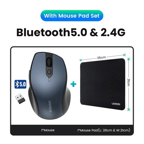 Wireless Mouse Bluetooth5.0 Mouse Ergonomic 4000DPI 6 Mute Buttons Mouse MacBook - 第 34/37 張圖片