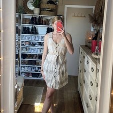 Free people neutral plaid dress size large