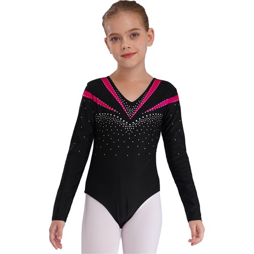 Girls Unitard Birthday Leotard Tumbling Set For Team Bodysuit Dance Outfit - Picture 28 of 92