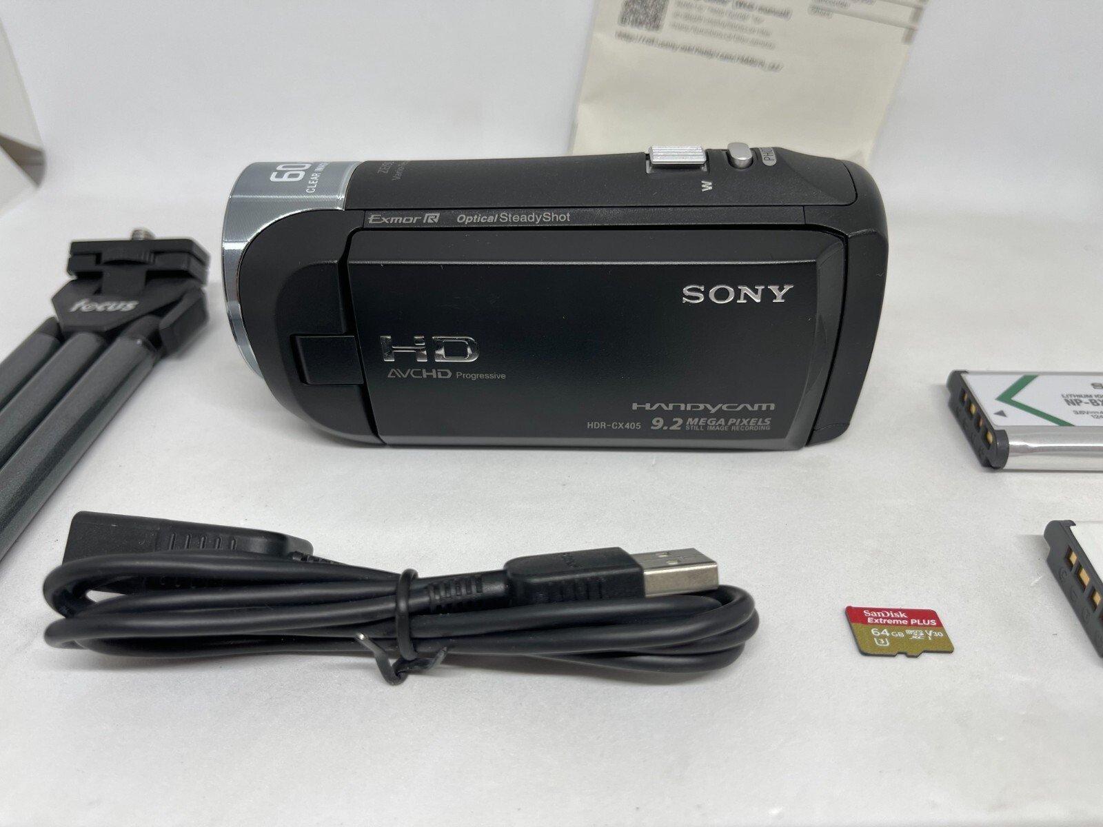 Sony Handycam HDR-CX405 Camcorder w/ 64GB Micro SD Card