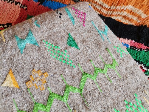 24x24 Moroccan Handmade Pouf Berber Grey Kilim Rug Floor Cushion Footstool - Picture 6 of 8
