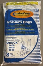 New In Package Oreck XL Commercial Vacuum Bags 2000 8000 9000-Total Of 8 Bags