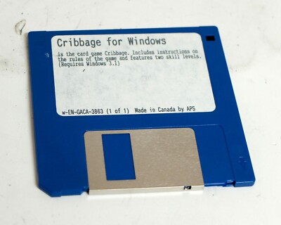 Cribbage for Windows 3.1 for DOS 3.5'' Floppy Disk Used