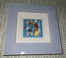 Hand Crafted  Tiny Shells  In Lovely Cutout Frame