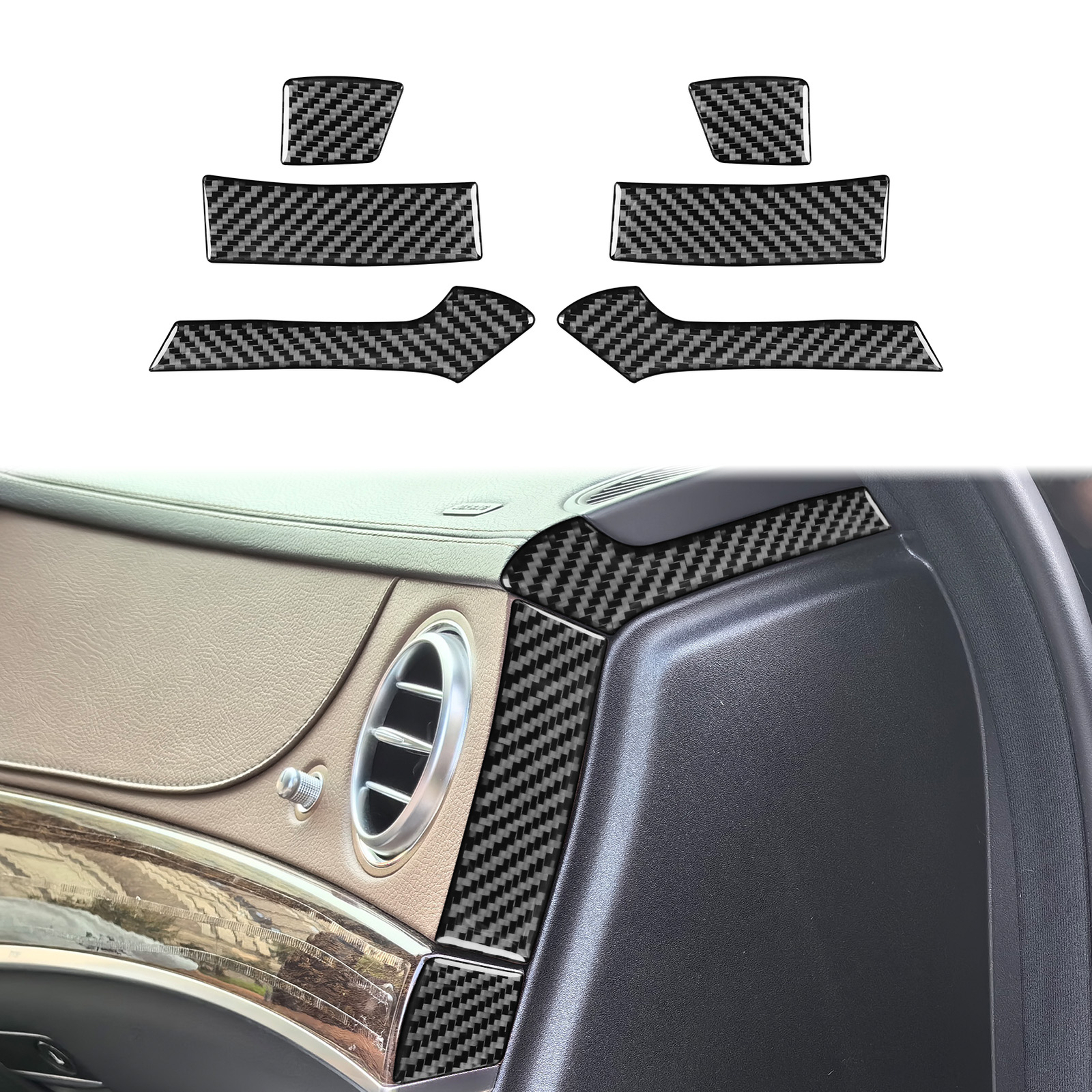 Real Carbon Fiber Front Slot Side Trim For Benz Maybach S-Class W222 2013-2020