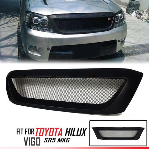 Fit For Toyota Hilux Kun Sr5 Mk6 Vigo 05-11 Front LED Bar Grill Grille Black Net - Afbeelding 1 van 12