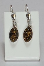Eleganti Orecchini In Ambra 925 Argento Vera Ambra Dalla Lituania Top Qualità
