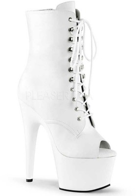 peeptoe lace up shoe boots