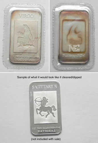 B250  1985 Zodiac VIRGO National Canada Mint 1 Toz .999 Fine Silver Art Bar