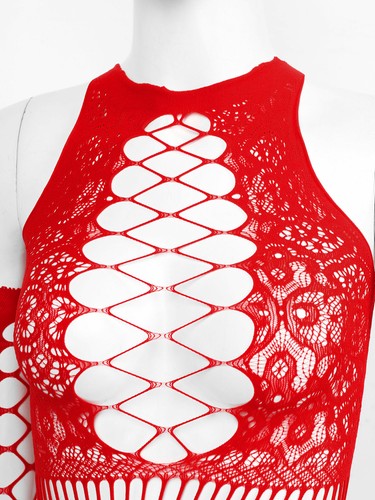 Women's Sexy Hollow Out Mini Dress Fishnet See-through Chemise Babydoll Lingerie - Picture 144 of 538