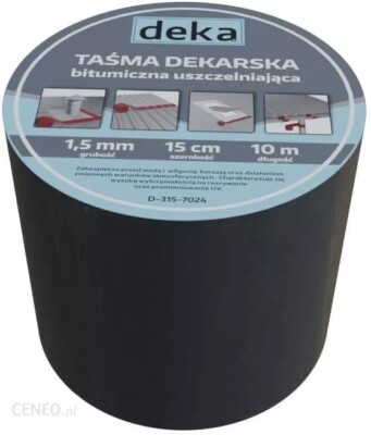5908235764306 TAŚMA USZCZELNIAJĄCA DEKARSKA ALUBUTYL 15CM*10MB CZARNY DEKA