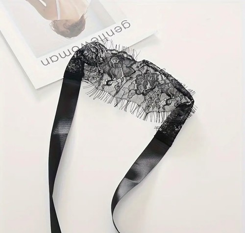 Blindfold Lace Eye Mask Couple Women Sexy Bondage Erotic Sensual Party BLACK - Picture 2 of 3