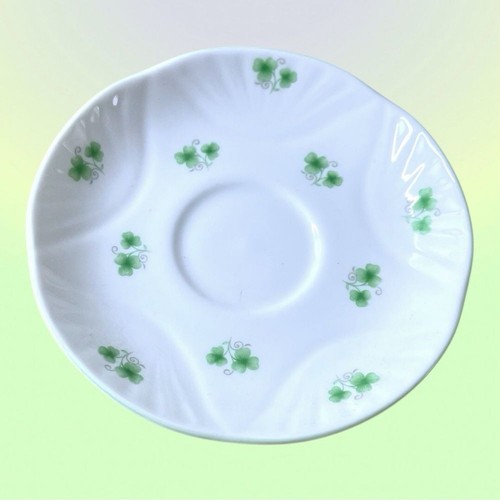 Bone China Shamrock Teacup and Saucer Crown Staffordshire - Picture 5 of 7